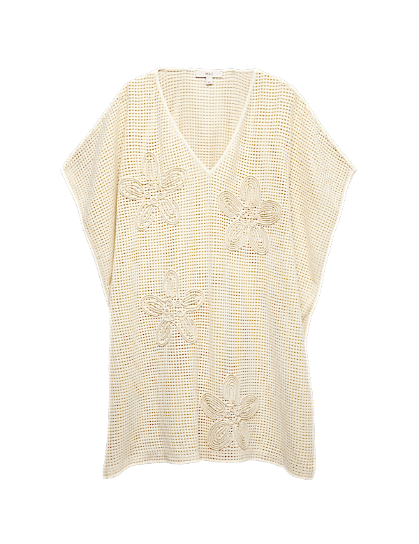 Pure Cotton Floral Detail Mini Kaftan