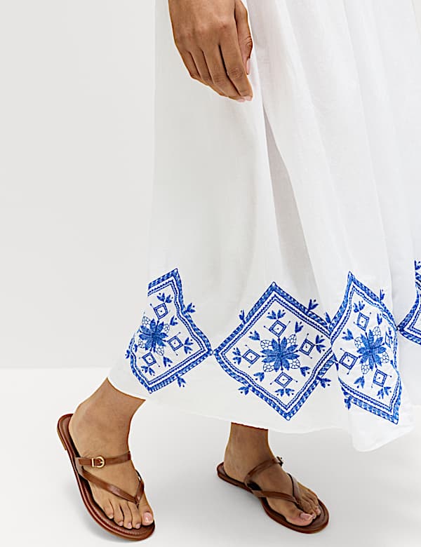 Cutout Embroidered Midaxi Beach Dress