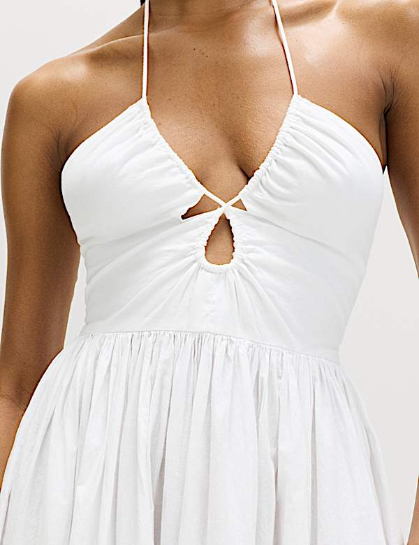 Cutout Embroidered Midaxi Beach Dress