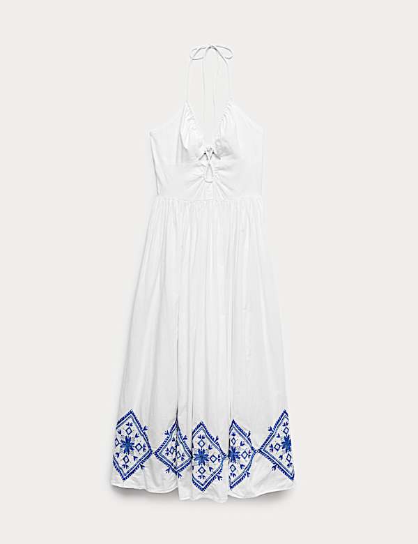 Cutout Embroidered Midaxi Beach Dress