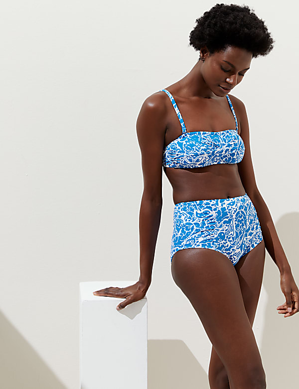 Tummy Control Printed Bikini Bottoms