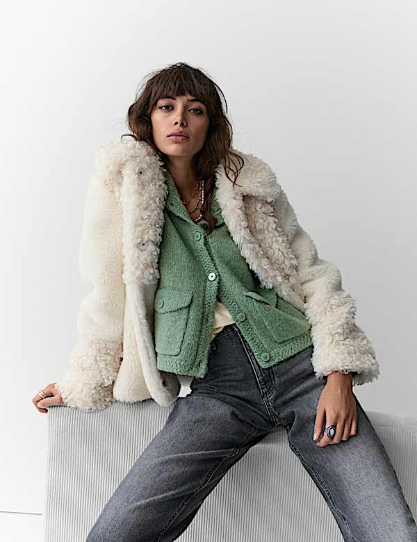 Sailor Collar Cardigan with Wool - CH