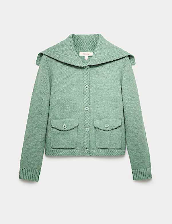 Sailor Collar Cardigan with Wool - CH
