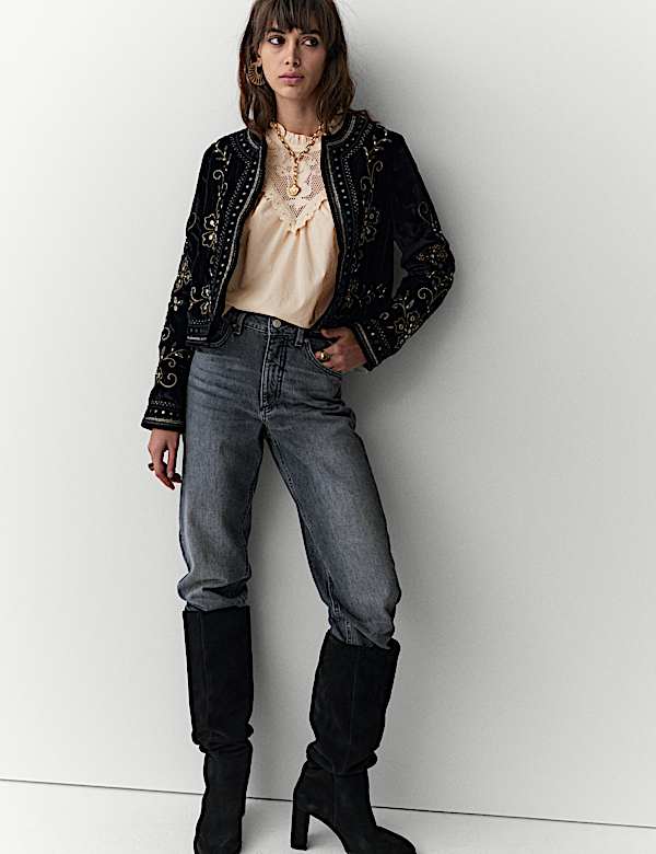 Pure Cotton Embroidered Blouse - DK