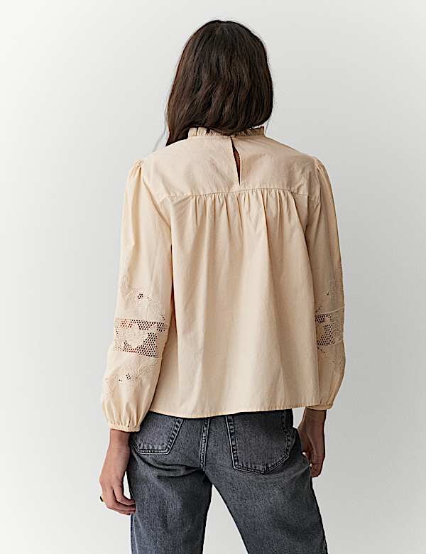 Pure Cotton Embroidered Blouse - DK
