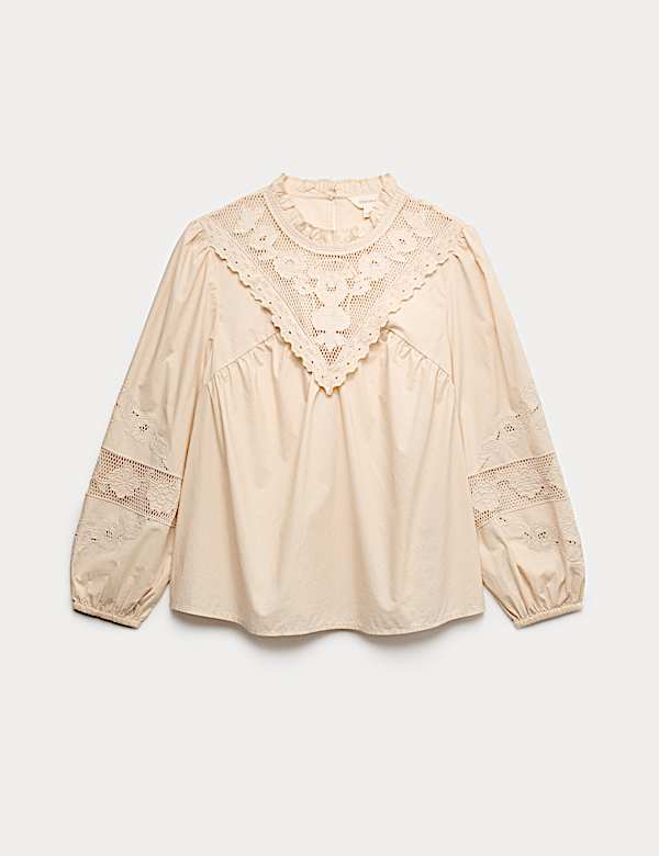 Pure Cotton Embroidered Blouse - DK