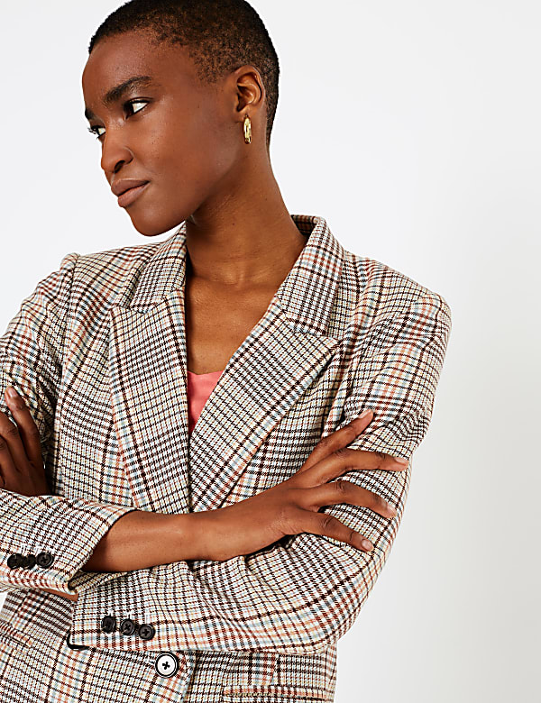 Checked Double Breasted Blazer