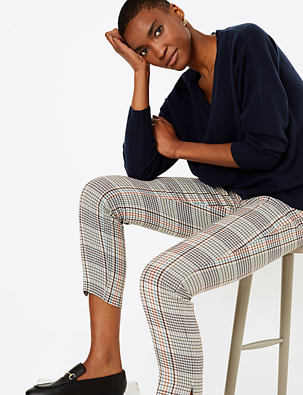 Checked Slim Trousers