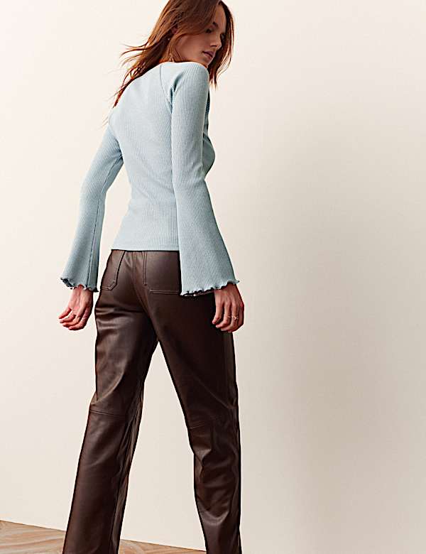 Cotton Rich Crew Neck Top - US