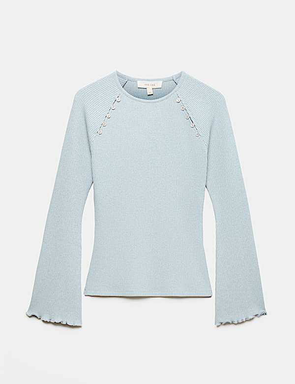 Cotton Rich Crew Neck Top - US