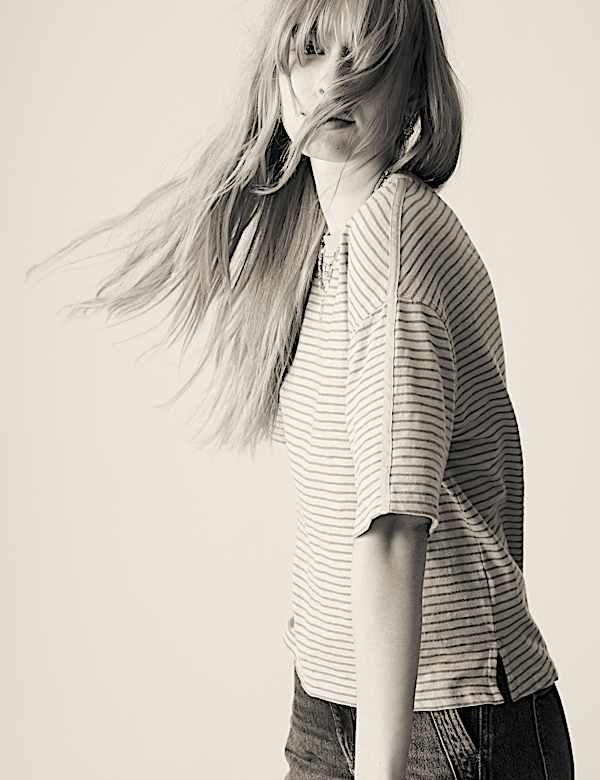 T-shirt 100 % coton à rayures - LU