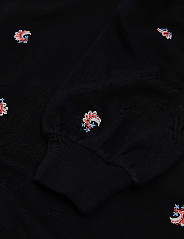 Pure Cotton Embroidered Sweatshirt