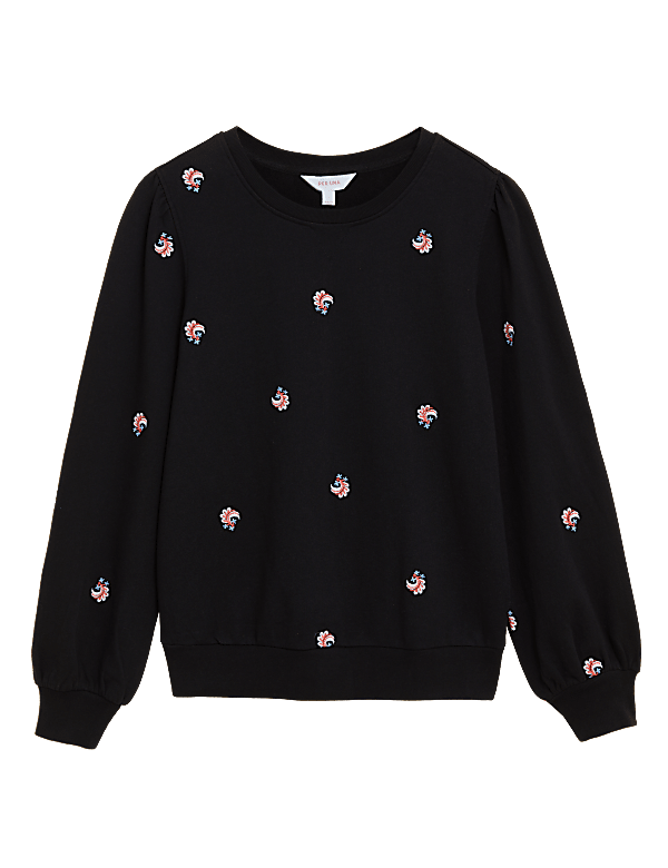 Pure Cotton Embroidered Sweatshirt