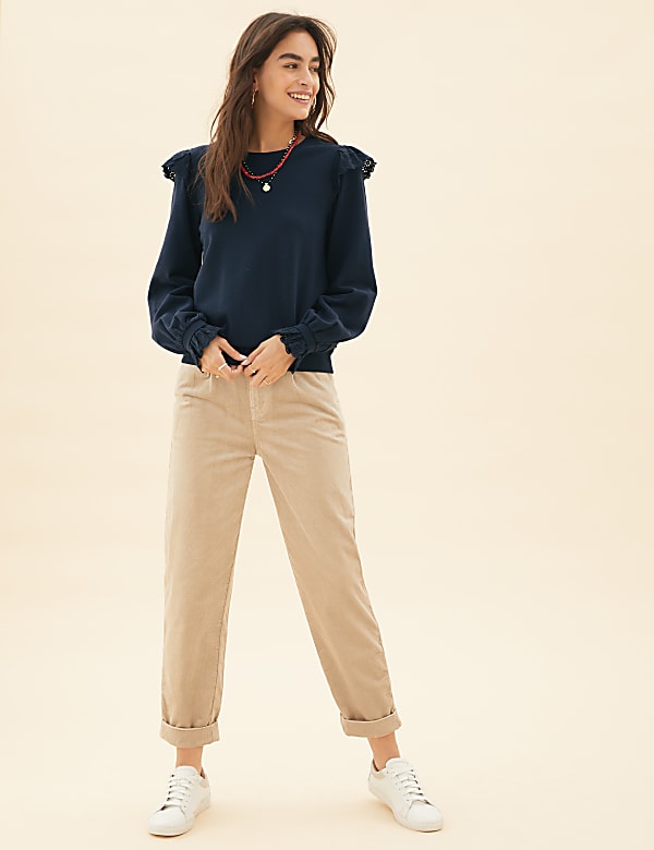 Pure Cotton Frill Detail Sweatshirt