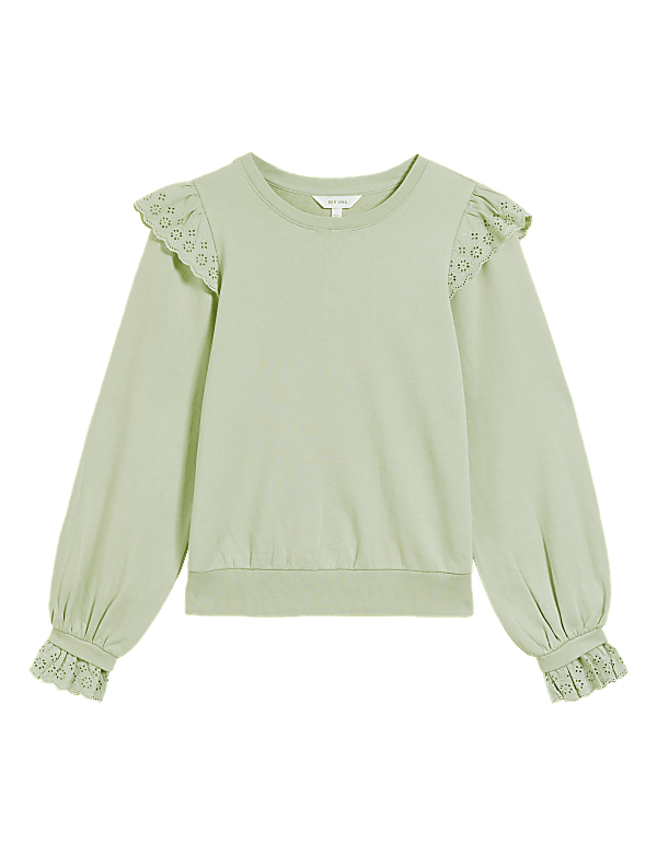 Pure Cotton Frill Detail Sweatshirt