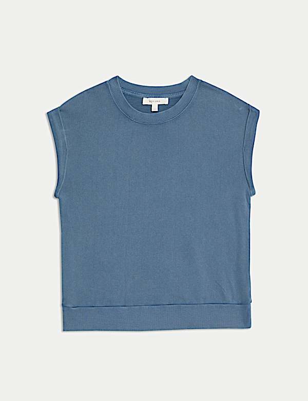 Pure Cotton Sleeveless Sweat-shirt - HU