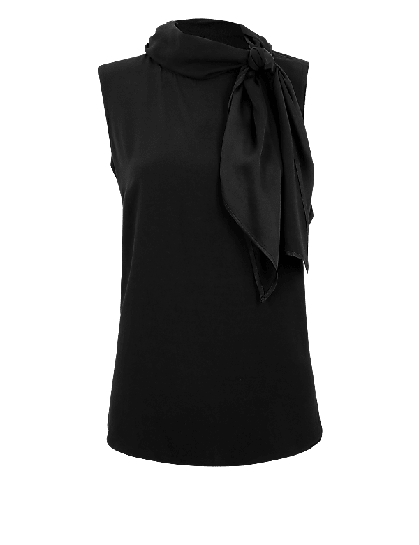 Scarf Neckline Sleeveless Shell Top