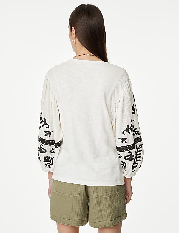 Pure Cotton Embroidered Top
