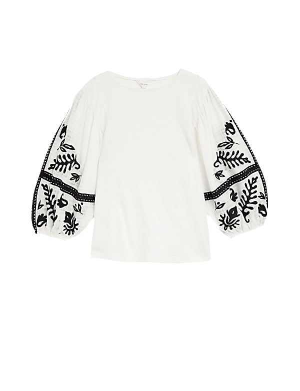 Pure Cotton Embroidered Top