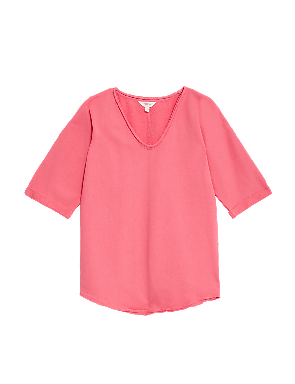Pure Cotton Scoop Neck Sweatshirt