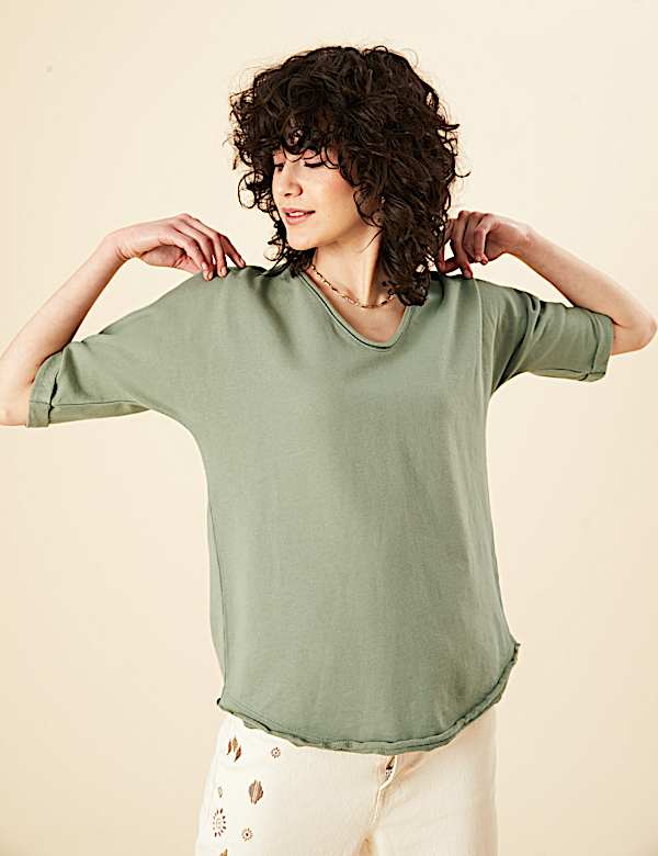 Pure Cotton Scoop Neck Sweatshirt