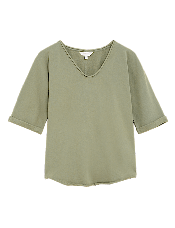 Pure Cotton Scoop Neck Sweatshirt