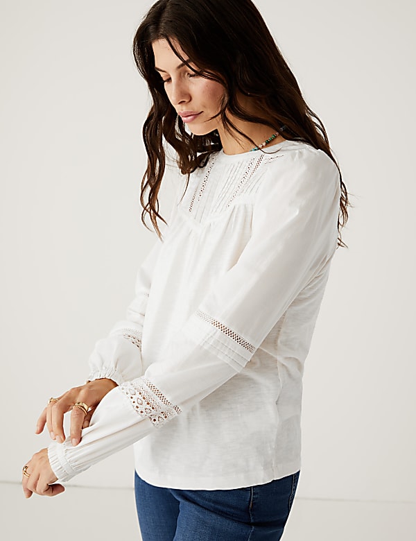 Jersey Round Neck Long Sleeve Top