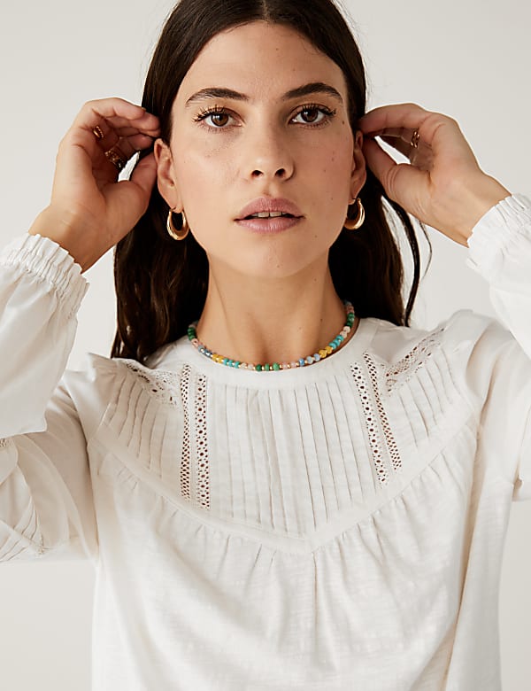 Jersey Round Neck Long Sleeve Top