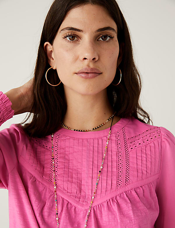 Jersey Round Neck Long Sleeve Top