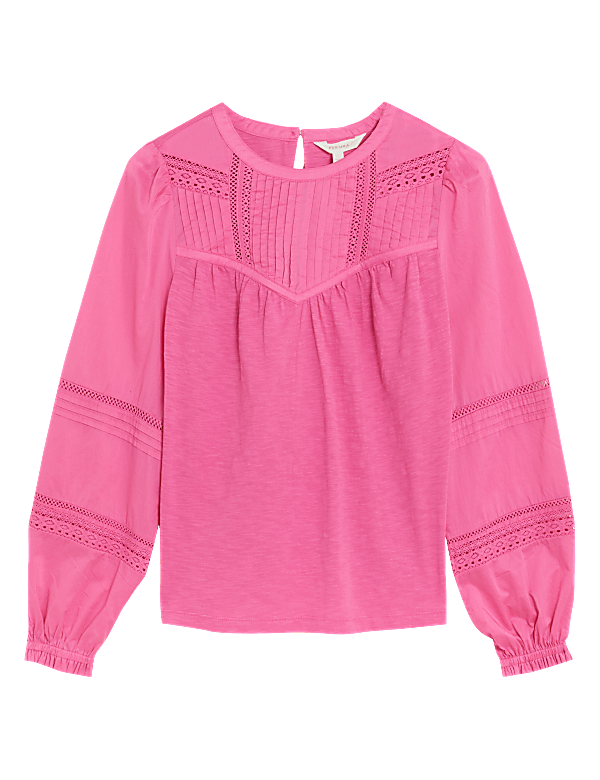 Jersey Round Neck Long Sleeve Top