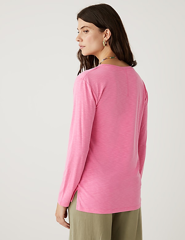Modal Rich V-Neck Long Sleeve Longline Top