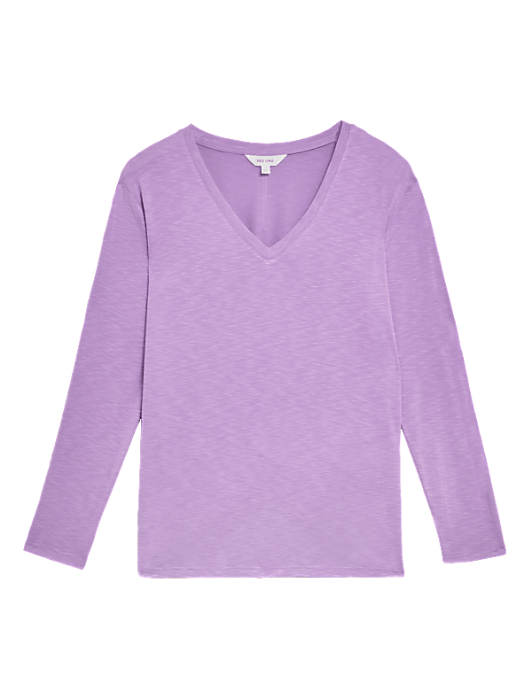 Modal Rich V-Neck Long Sleeve Longline Top