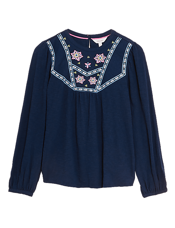 Pure Cotton Floral Long Sleeve Top