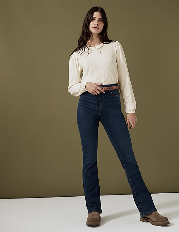 Pure Cotton Embroidered Long Sleeve Top