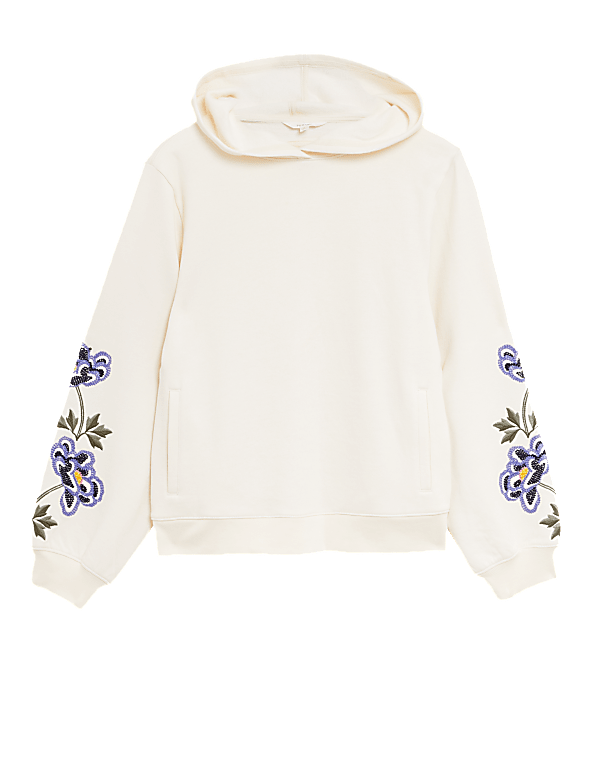 Flower embroidered hoodie new arrivals