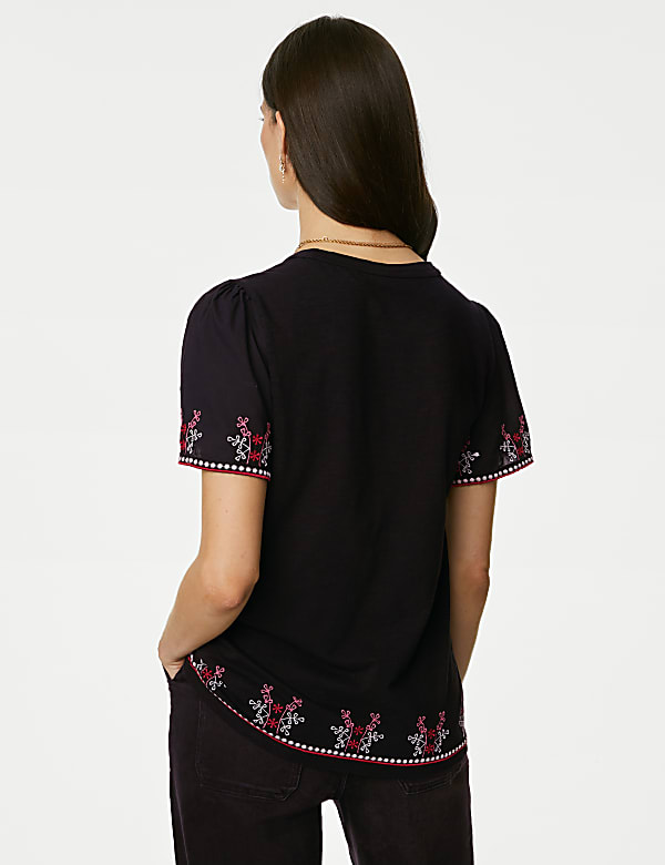 Pure Cotton Embroidered T-Shirt