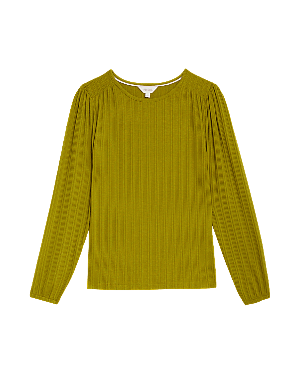 Pointelle Shirred Top