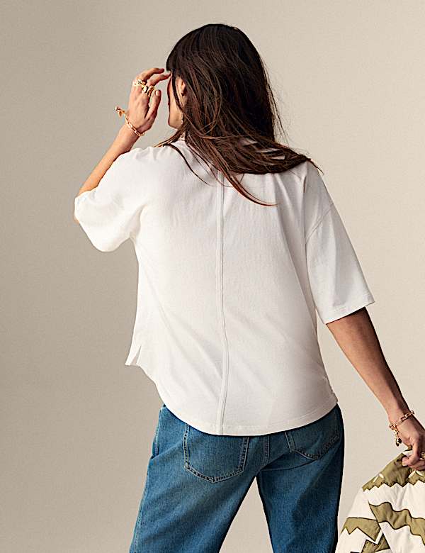 Kaus Oblong Boxy Lengan Pendek Katun Murni - ID