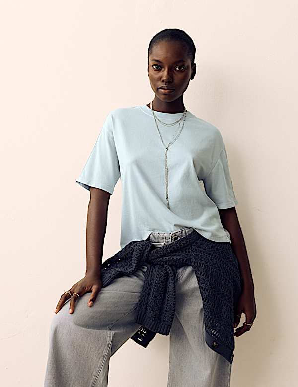 Pure Cotton Short Sleeve Boxy T-Shirt