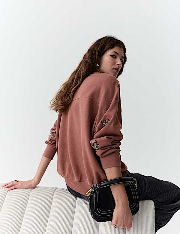 Φούτερ από 100% Βαμβάκι με Διακοσμητικά Παγιέτες - GR