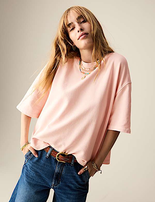 Pure Cotton Crew Neck Boxy Sweatshirt - FI