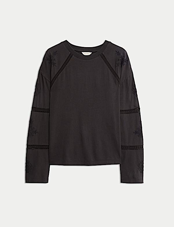 Pure Cotton Embroidered Top - US