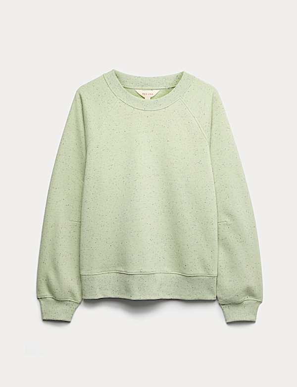 Cotton Rich Fleck Crew Neck Sweatshirt - SK