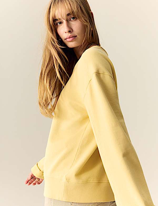 Pure Cotton Scoop Neck Sweatshirt - BN