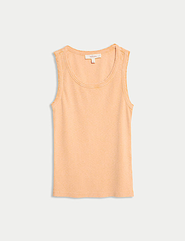 Cotton Rich Ribbed Scoop Neck Fitted Vest - FI