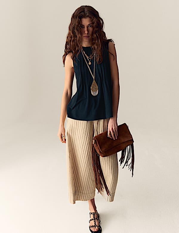 Plisse Pintuck Top