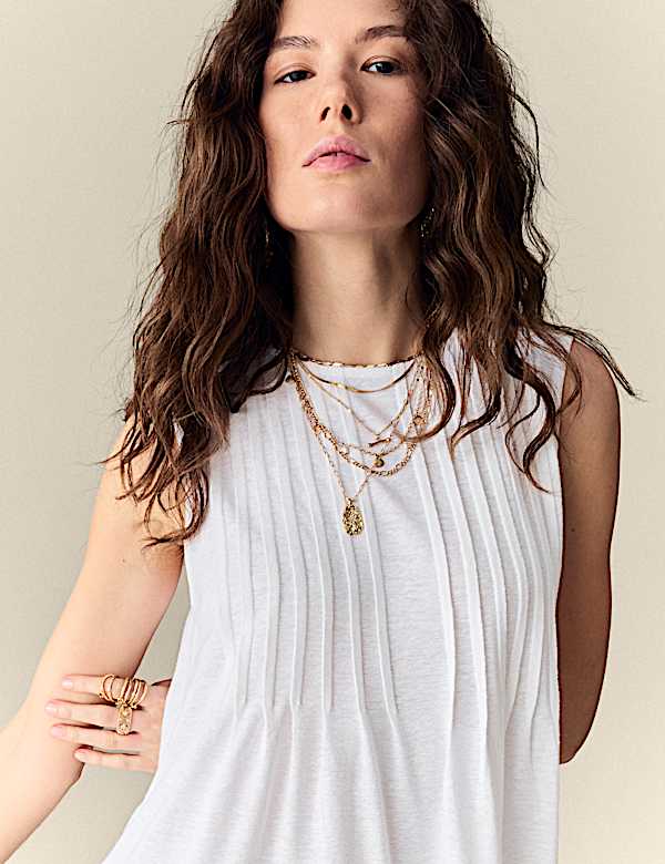Plisse Pintuck Top
