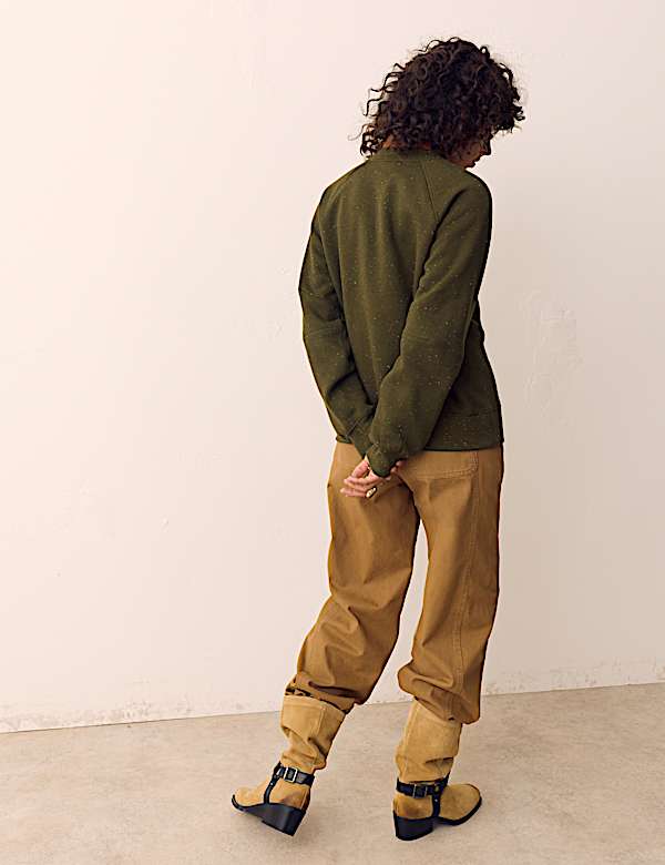 Cotton Rich Flecked Sweatshirt - US