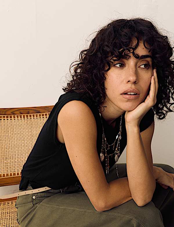 Linen Blend Pleated Shoulder Detail Muscle Top - BE