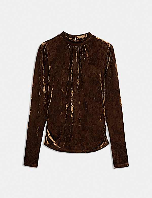 Velvet High Neck Top - CH